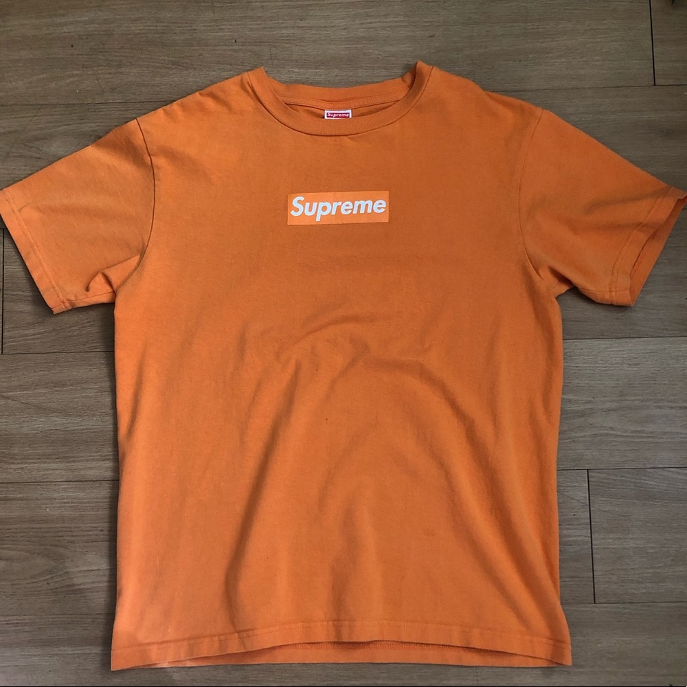 (2003) Supreme orange on orange box logo tee